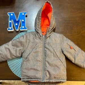 Carter’s 2T Gray and Orange Kids Hooded Jacket;